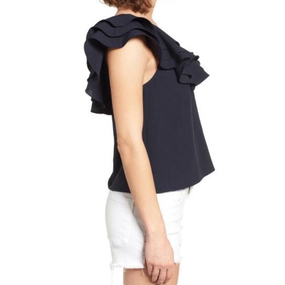 NWT JOA Ruffle One Shoulder Top - Picture 3 of 4
